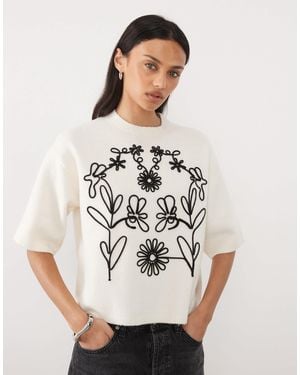 Threadbare – kurzärmliger pullover - Natur