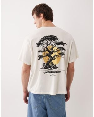 Jack & Jones T-shirt Bonsai Back Print T-shirt - Natural