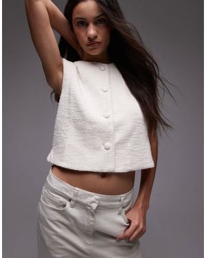 Mango Tailored Round Neck Waistcoat - Grey