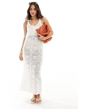 ONLY Open Knit Maxi Dress - White