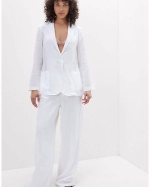 Intimissimi The Pure Linen Plain-Weave Linen Jacket - White