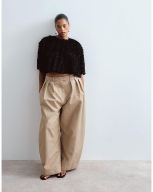ARRANGE Curve Wylder Tailored High Waist Wide Leg Pants - Natural