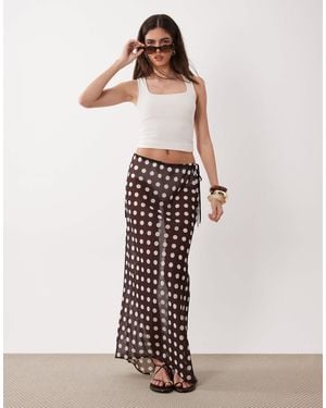 Miss Selfridge Beach Chiffon Bias Cut Maxi Skirt - White