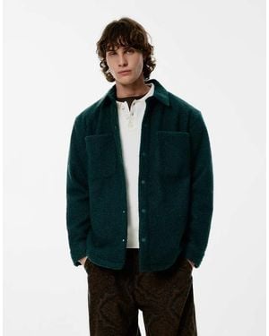 Pull&Bear Overshirt Van Imitatieschapenvacht - Groen