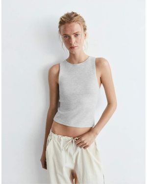 Pull&Bear Tank Top With Modal - White