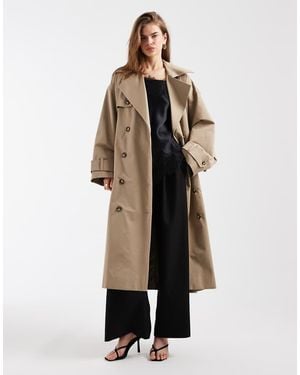 & Other Stories Pure Cotton Midi Length Trench Coat - Natural