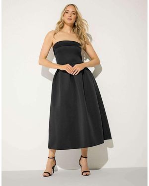 Long Tall Sally Pleated Detail Midi Dress - Black