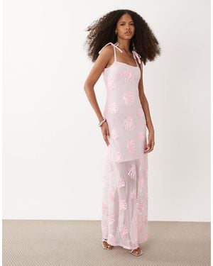 River Island Embroidered Shell Maxi Dress - Pink