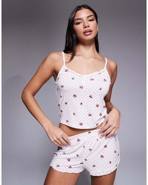Boux Avenue Polka Dot Rose Cami And Short Pyjama Set - Grey