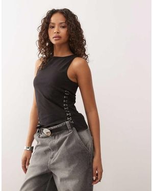 Weekday Hook And Eye Tank Top - Black