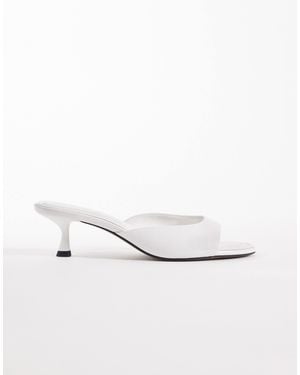 ASOS Wide Fit High-Five Kitten Heel Mules - White