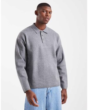 Jack & Jones Polo Gris De Punto De Premium