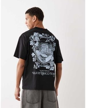 Jack & Jones Oversized T-shirt With Italy Backprint - Black