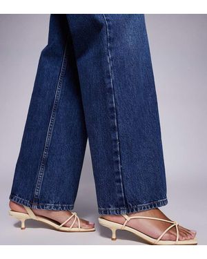 SIMMI Simmi London Hanah Wide Fit Square Toe Strappy Kitten Heels - Blue