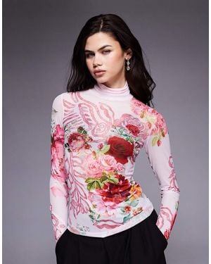 AFRM Zadie Mesh Turtle Neck Top - Grey