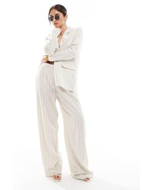 Vero Moda Mix And Match Linen Touch Pleat Front Trouser Co-Ord - White