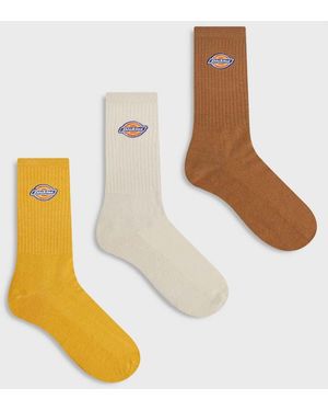 Dickies Pack De 3 Pares De Calcetines De Color Gris, Marrón Y Amarillo Valley Grove De - Blanco