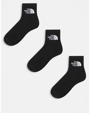 The North Face Simple Dome 3 Pack Logo Ankle Socks - Black