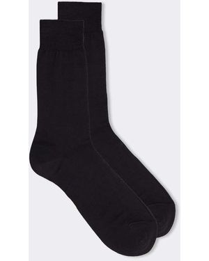 Intimissimi Short Sateen Cotton Lisle Socks - Black