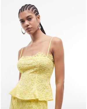 AFRM Ari Lace Corset Cami Top - Yellow