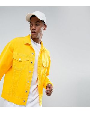 Granted Oversized Denim Jacket In Yellow Overdye