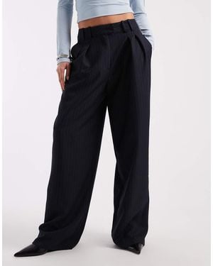 ASOS Tailored Wide Leg Pleated Trousers - Black