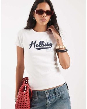 Hollister Front Logo Baby Tee - White