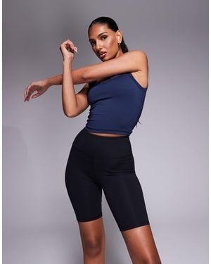 4505 Icon 8 Inch Quick Dry High Waist legging Shorts - Blue