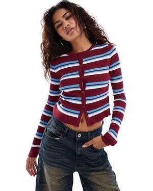Collusion Stripped Cardigan - Blue