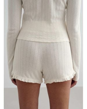 Aim'n – almond white – pointelle-shorts - Grau