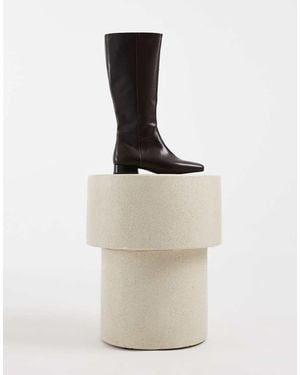Vagabond Shoemakers Shoemakers Livia Leather Round Toe Knee Boots - Natural