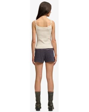 Superdry Athletic Essentials Fold Over Towelling Shorts - Blue