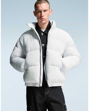 Bershka – funktions-pufferjacke - Grau