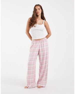 Hollister Pyjama-hose mit weitem bein aus flanell - Pink