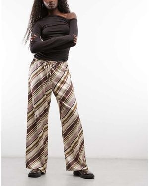 Reclaimed Vintage Satin Wide Leg Trouser - Multicolour