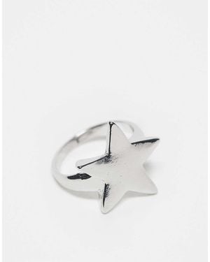 Reclaimed (vintage) Anello A Forma Di Stella - Bianco