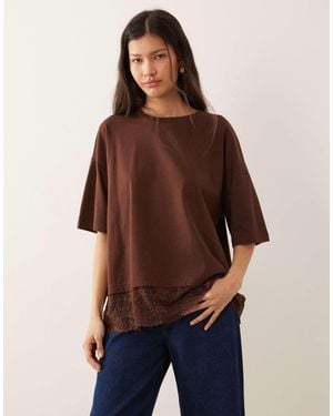 ASOS – oversize-t-shirt - Braun