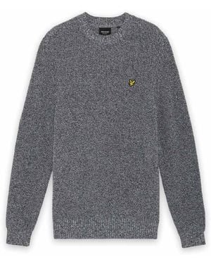 Lyle & Scott Mid Knits Static Marl Crew Neck Jumper - Grey