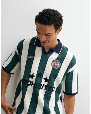 Prohibited Maglia Da Calcio A Righe Multicolore - Verde