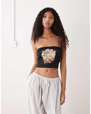 Ed Hardy Paradise Tattoo Bandeau - Black