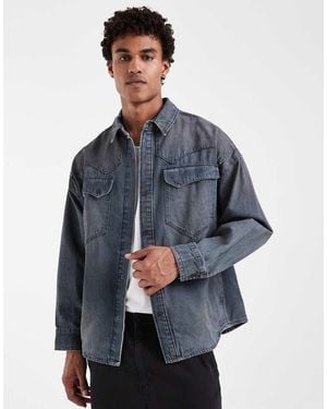 Levi's Camisa Vaquera Western Oversize En Lavado - Azul