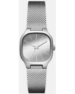 Skagen 3 Hand Mellem Lille, Stainless Steel - White