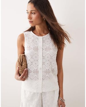 Jdy Lace Details Vest Co-ord - White