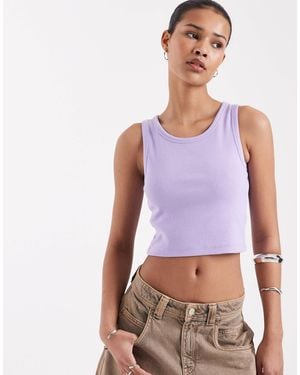 JJXX Fallon Ribbed Cropped Singlet - Purple
