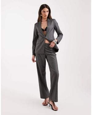 Vero Moda Salt And Pepper Straight Leg Tailored Blazer Co-ord - Blue