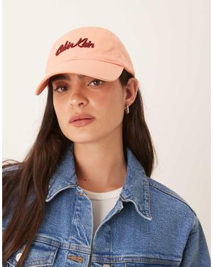 Calvin Klein Cappellino Rosa E Con Scritta Del Logo - Blu