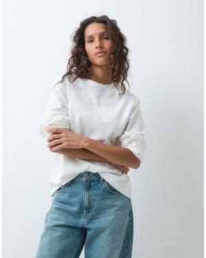 & Other Stories Pure Cotton Long Sleeve Top - White