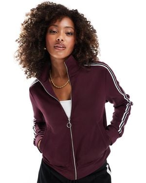 Stradivarius Zip Thru Sweater - Purple