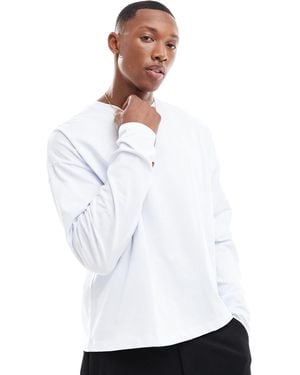 ASOS Essential Heavyweight Oversized Boxy Long Sleeve T-shirt 240gsm - White