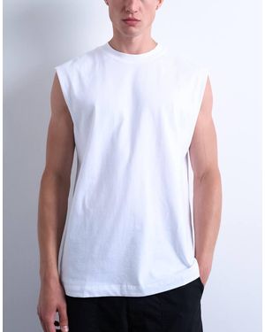 TOPMAN Relaxed Fit Sleeveless T-shirt - White